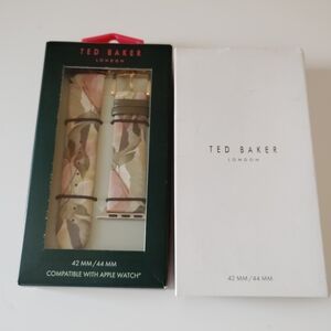 Ted Baker Women's Pink and Cream Floral Watch Strap